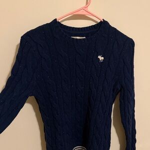 Abercrombie & Fitch Dark Blue Cable Knit Sweater